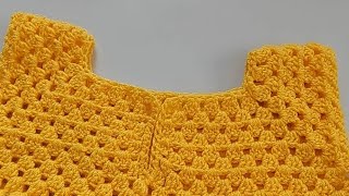 Left HandHow To Crochet Granny Stitch Jumper step by step [upl. by Jonathan]