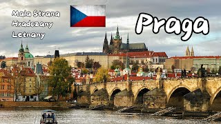 Praga  Czechy walking tour Prague  Czech Republic Mala Strana Hradczany Letnany [upl. by Decima]