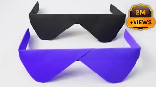 How To Make Paper Sunglasses Without Glue  Paper Folding Crafts  Paper Craft Without Glue [upl. by Yrekaz]