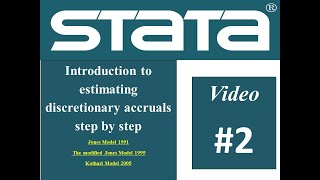 Introduction to estimating  discretionary accruals  step by step using  STATA video 2 [upl. by Salta811]