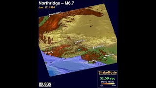 Watch ShakeMovie computer simulation of the 1994 Northridge Earthquake [upl. by Andris]