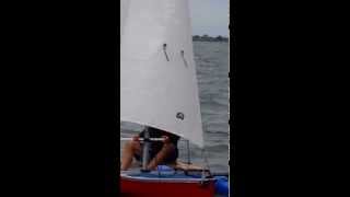 Outrigger canoe accelerates after tack [upl. by Greerson]