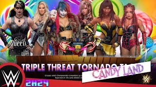 WWE 2k24 Candy Land Universe  Asuka amp Kairi Sane VS Dark Queen amp Maryse VS Tanya amp Xia Li [upl. by Novart]