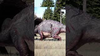 🦖Paleo TREX kills a Paleo TRICERATOPS in JWE2 jurassicworldevolution2 jwe2 jurassicworld dino [upl. by Repmek]