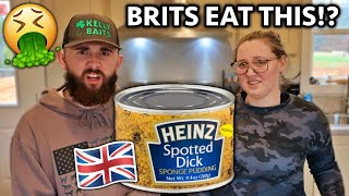 We Ate Spotted Dick Americans Try British Snacks for the FIRST TIME [upl. by Lehcnom]