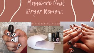 Cow Print Nail Design Tutorial Manicure Nail Drying Machine Review [upl. by Artenek111]