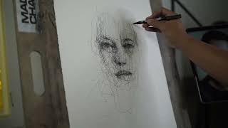 SCRIBBLING A PORTRAIT WITH A PEN TUTORIAL [upl. by Otero]