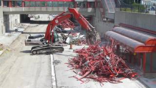 OC Transpo  Tunneys Pasture Stn Demolition for LRT quotConfederation Linequot Conversion Aug 09 2016 [upl. by Naitsabas309]