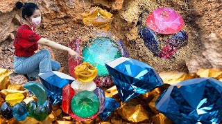 Picking GOLD and Gemstone 2000 year NUGGETS Out Of Understone Crack [upl. by Irem703]