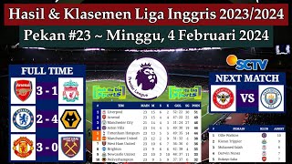 Hasil Liga Inggris Tadi Malam  ARSENAL vs LIVERPOOL  Klasemen EPL 2024 Pekan 23 [upl. by Margetts]