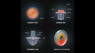 Modes of heat transfer  Conduction Convection Radiation Fouriers Law Newtons Law of Cooling [upl. by Candis]