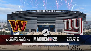 Washington Commanders vs New York Giants  NFL 2024 Week 9 Gameplay [upl. by Skilken]