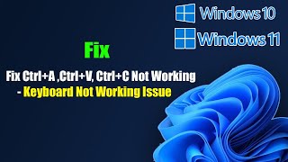 Fix CtrlA CtrlV CtrlC Not Working  Keyboard Not Working Issue In Windows 1110 [upl. by Kumler]