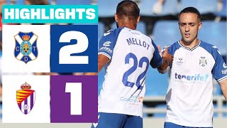 Resumen de CD Tenerife vs Real Valladolid CF 21 [upl. by Ewnihc]