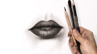 Photorealistic Lips Drawing Timelapse 3 Hours in 4 minutes [upl. by Aliuqet670]