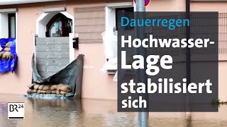 Dauerregen HochwasserLage stabilisiert sich  BR24 [upl. by Notsniw]