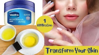 1 Night Challenge  VASELINE amp EGG Mask  Transforms Your Face In one Night [upl. by Nuri]