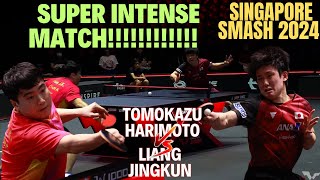 Intense Match TOMOKAZU HARIMOTO vs LIANG JINGKUN in Singapore Smash 2024  PPTV Analysis and Review [upl. by Ruhtra]