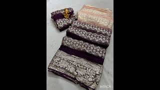 saree new latest youtube fabric pure designer bandhani pattern viralvideo [upl. by Dorri967]