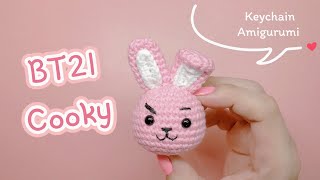 Crafting the Cutest Keychain Ever BT21 Cooky Amigurumi Charm [upl. by Gonagle]