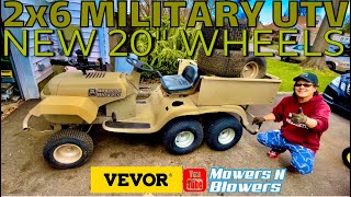 HOW TO CHANGE A LAWN TRACTOR WHEEL VEVOR SENT ME 4 BRAND NEW 20” WHEELS FOR MY MILITARY UTV PROJECT [upl. by Lifton878]