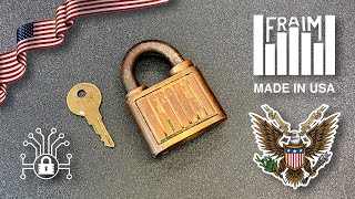 𝄃𝄃𝄂𝄂 FRAIM vintage padlock 🇺🇸 Old wafer lock picked [upl. by Alidus633]