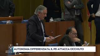 AUTONOMIA DIFFERENZIATA IL PD ATTACCA OCCHIUTO [upl. by Mcdougall]