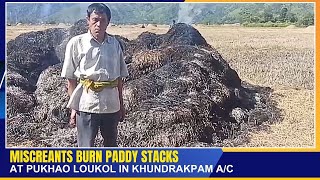 MISCREANTS BURN PADDY STACKS AT PUKHAO LOUKOL IN KHUNDRAKPAM AC  15 NOV 2024 [upl. by Aisor]