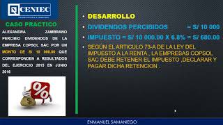 CASO PRACTICO DE RENTA DE SEGUNDA CATEGORIA [upl. by Biondo]