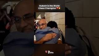 Gukesh HUGS Father after Winning the World Championship 🥹♥️ gukesh chess [upl. by Syman60]