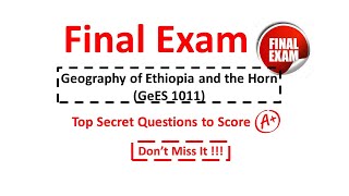 Geography of Ethiopia and the Horn  Secret Questions Final Exam I for freshman university students [upl. by Kerri587]