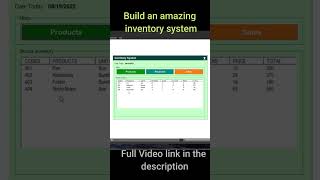 Inventory System using Excel VBA shorts [upl. by Acirdna639]