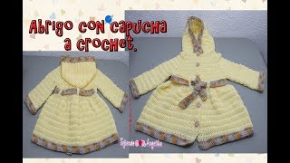 ABRIGO CON CAPUCHA PARA NIÑA A CROCHET Tejiendo con angélika [upl. by Erret742]