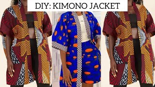 HOW TO CUT AND SEW A SIMPLE KIMONO JACKET  tutorial [upl. by Leoj78]