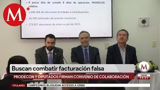 Prodecon y diputados firman convenio para combatir facturación falsa y evasión [upl. by Daub]