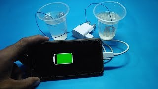 How to Make Mobile Charger Without Electricity With Salt Water Free Energy Mobile Charger [upl. by Ollecram299]