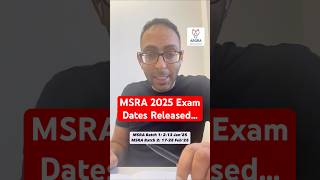 MSRA 2025 exam dates confirmed… msra juniordoctor img [upl. by Marylee]