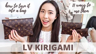 LOUIS VUITTON KIRIGAMI POCHETTE Review What Fits amp 11 Ways to Use Them How to Wear It As A Bag [upl. by Frasquito146]