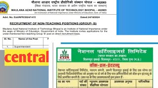 Central govt job physiotherapist central jobmolana institute job nfl job national fartilizer job2 [upl. by Ienttirb]