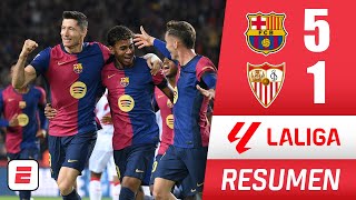 BARCELONA es una MÁQUINA Aplastó al SEVILLA Dobletes de Lewandowski y Torre Volvió Gavi  La Liga [upl. by Sonahpets202]