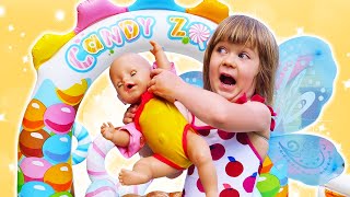 Family fun in the pool with kids amp baby dolls  Videos for kids full of Baby Born dolls [upl. by Cud]