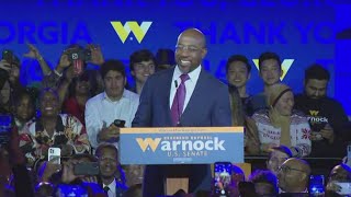 Sen Warnock Georgia Senate race  Full victory speech [upl. by Martsen705]