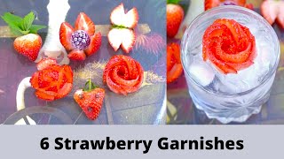 6 Strawberry Garnish methods for your cocktailsdrinks [upl. by Neeluj]