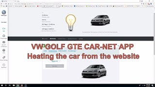 VW GOLF GTE CARNET APP  Heating the car from the website app in winter time✅ [upl. by Michaele735]