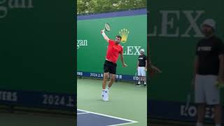 Serve slice backhand and forehand from Dimitrov 👌🏷️ grigordimitrov tennis tennisbackhand [upl. by Oiratno]