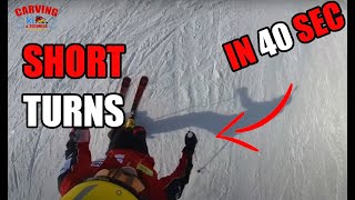 How To Perform Short Turns In 40 Seconds ski carvingskills [upl. by Anyg137]