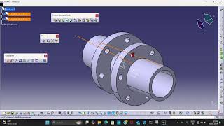 FLANGE COUPLING ASSEMBLY DIAGRAM IN CATIA V5 [upl. by Yram]