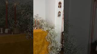 Made a fun gypsophila Floral Installation on my Dinning Table floralinspiration floraldesign [upl. by Tullus]