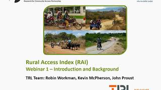 ReCAP Rural Access Index Webinar  Part 1 Introduction [upl. by Jimmy]