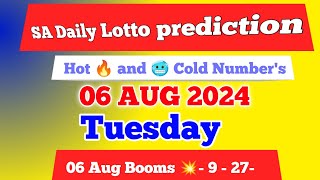 Sa daily lotto prediction for 06 Aug 2024  South Africa daily lotto Prediction [upl. by Aleta]